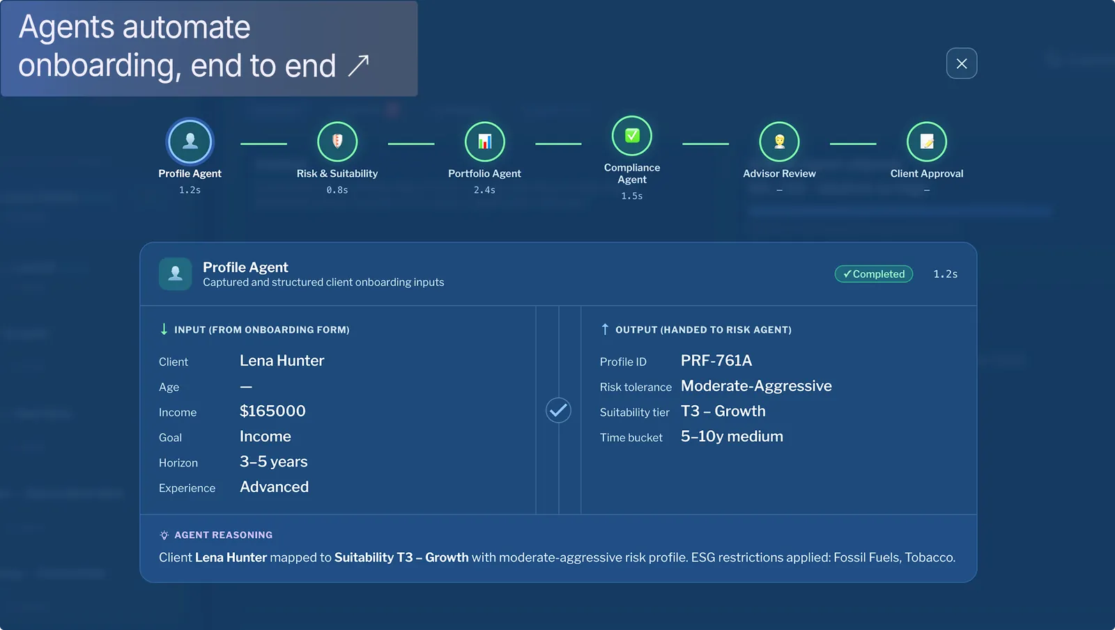 Agents — AI agents end to end onboarding